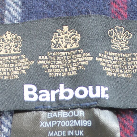 J. Barbour and Sons Made in the UK 100% Wool Men's Neck Scarf Plaid Fringe - Picture 2 of 6